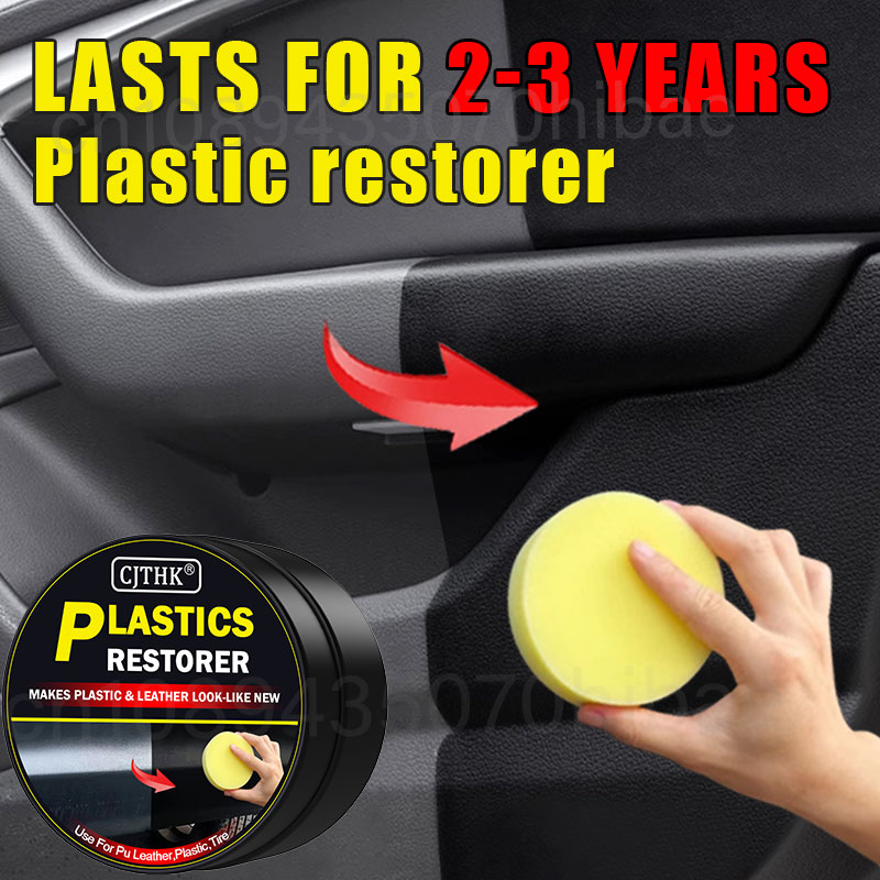 Leather Cleaner Interior - Rénovateur de plastique automobile, effet noir